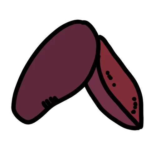 Icon mit Kartoffeln in dunkel rot